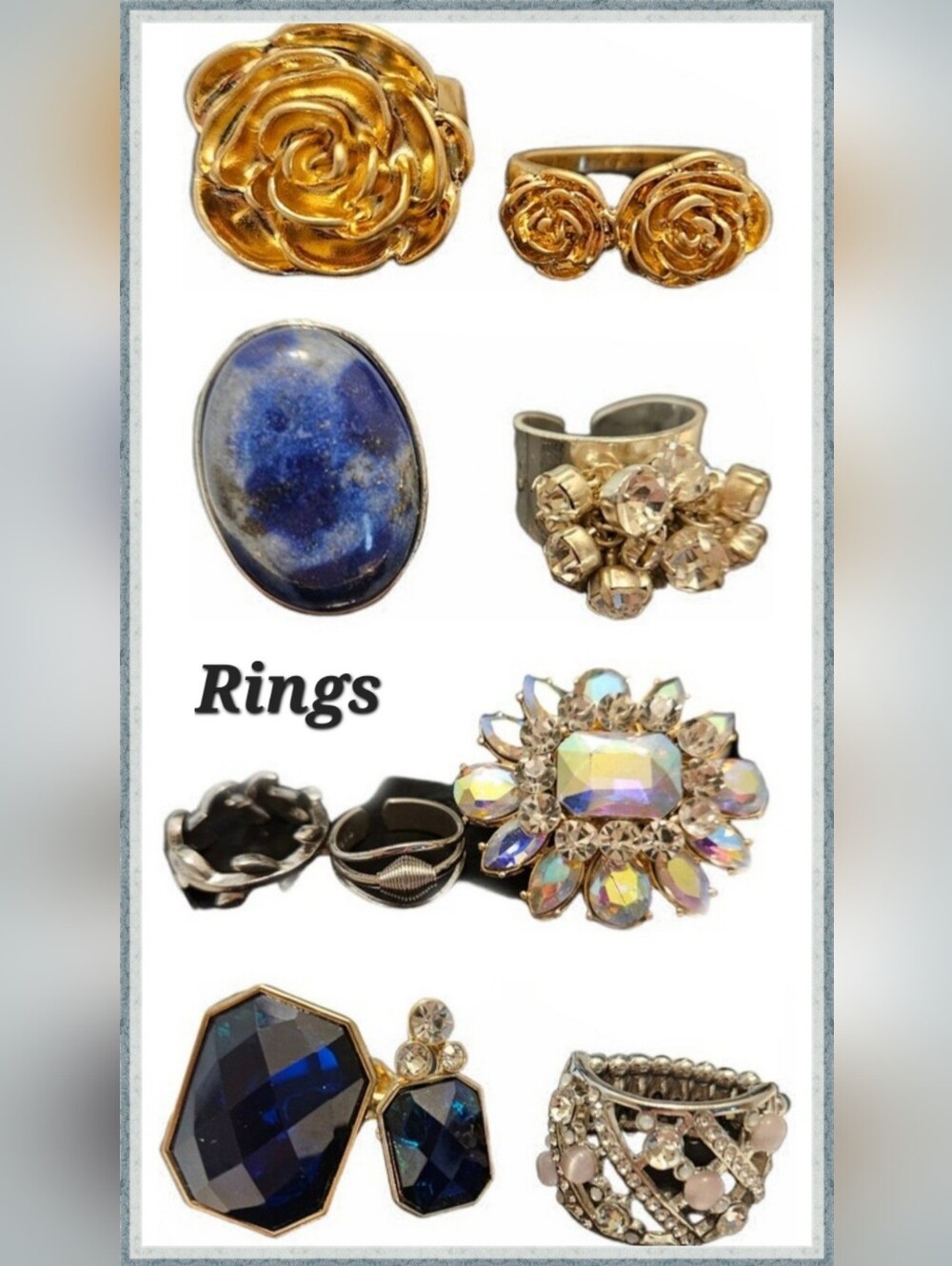 Silver And Gold Tone Ring Bundle